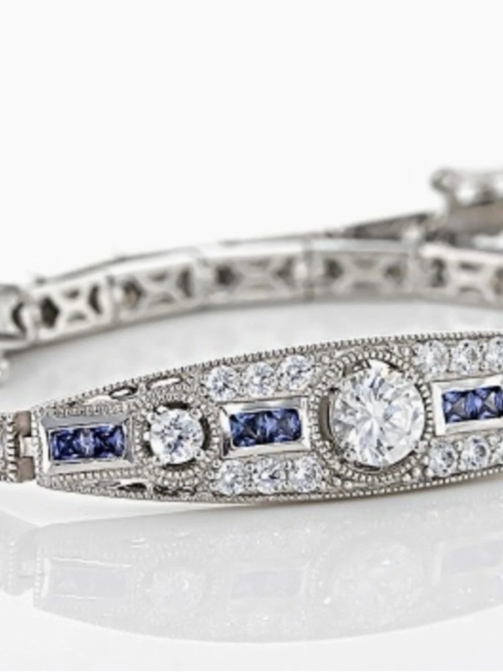 🌸JTV21 - Vanna K Blue and White Cubic Zirconia Simulants Bracelet💎🛍️